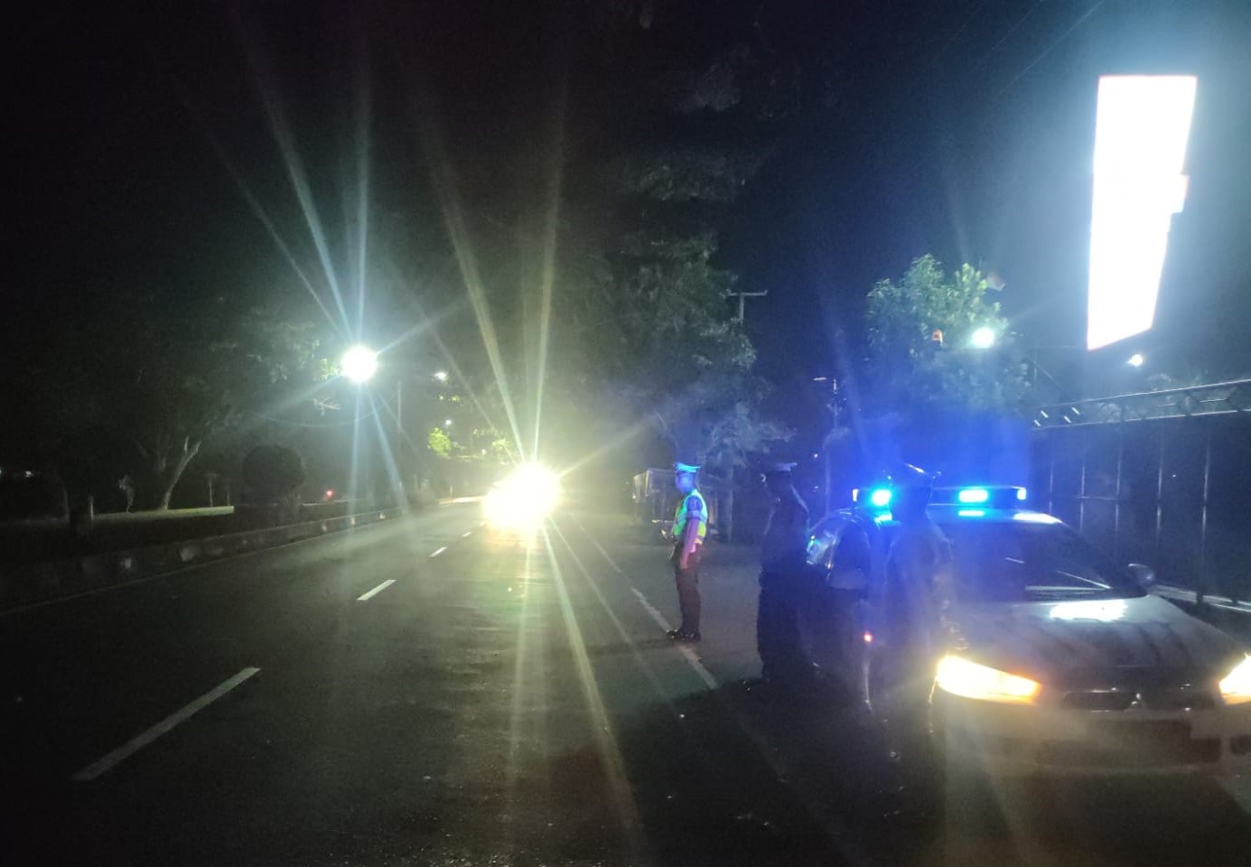 Sat Lantas Polres Lombok Barat Gelar Patroli Malam di Jalur Bypass BIL 1 dan 2