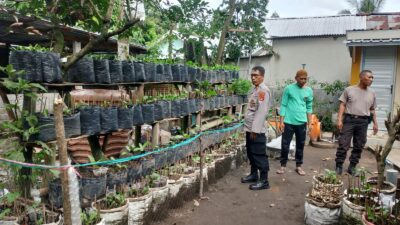 Polres Tinjau Pekarangan Lahan Bergizi Milik Warga di Pringgarata.