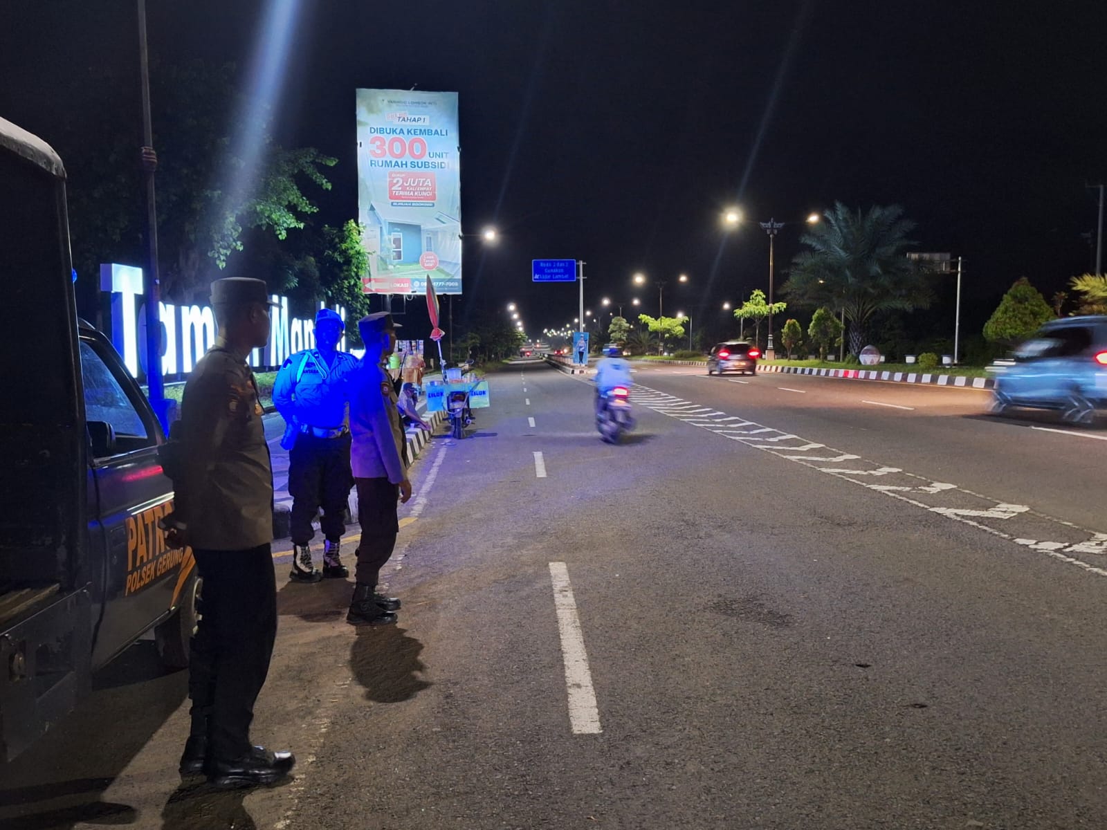 Polsek Gerung Gencar Patroli Malam, Jamin Keamanan Bypass