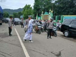 Polsek Rasanae Barat Laksanakan Giat Rawan Pagi di Depan MTsN 1 Padolo Kota Bima