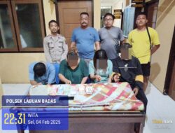 Asyik Bermain Judi Kartu Remi, 4 Terdua Pelaku Diamanakan Polisi Di Labuhan Badas