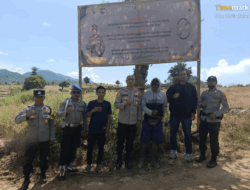 Kapolsek Lape Pimpin Langsung Pemasangan Banner Himbauan Stop Tambang Ilegal di Bukit Labaong