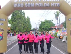 Meriah dan Penuh Semangat, Bhayangkari NTB Gelar Jalan Santai Sambut HUT ke-45 Yayasan Kemala Bhayangkari