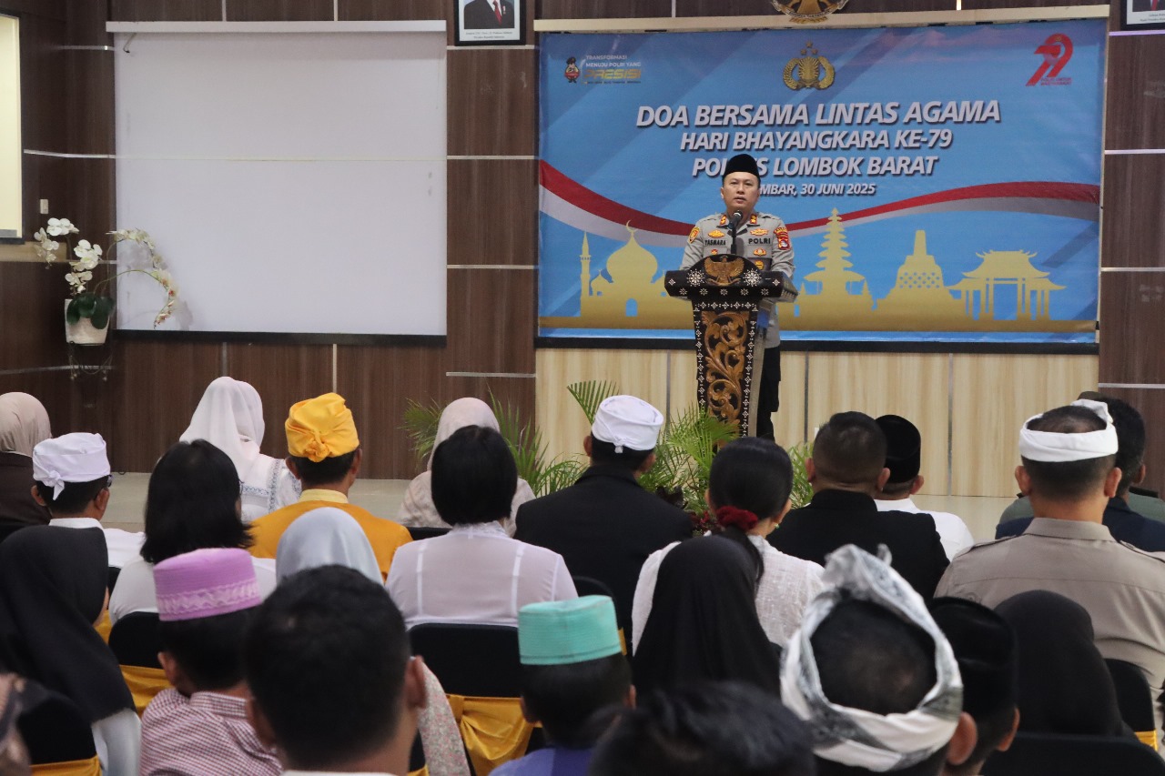 Bhayangkara ke-79, Polres Lombok Barat Gelar Doa Bersama