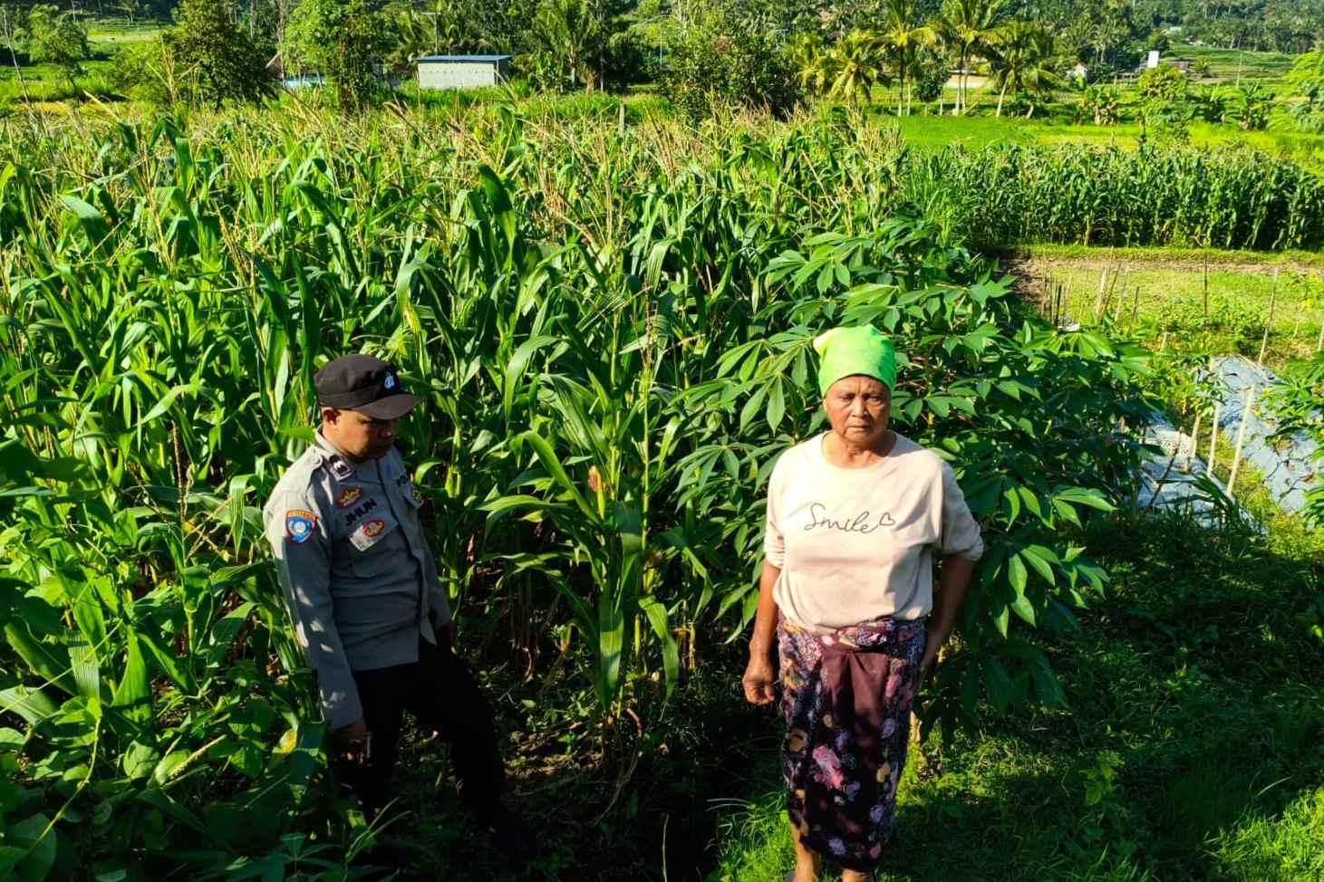 Polsek Lembar Dampingi Warga Mareje Timur Atur Tanam Jagung