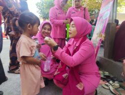 Ketua Bhayangkari Cabang Lombok Utara Serukan Pola Makan Sehat dalam Upaya Tekan Stunting di Desa Sambik Bangkol