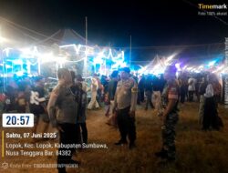 Polsek Lape Pastikan Hiburan Pasar Malam (Expo) di Lapangan Garuda Lopok Berjalan Aman