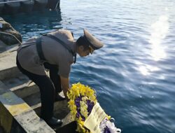 Sambut Hari Bhayangkara Kapolres Lombok Utara Pimpin Upacara Tabur Bunga