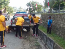 Personel Polsek Wawo Laksanakan Korvei Kebersihan Mako, Wujudkan Lingkungan Kerja yang Bersih dan Sehat