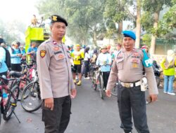 Personel Gabungan Polres Bima Kota Amankan Jalur Titik Start Fun Bike Festival Sangiang Api