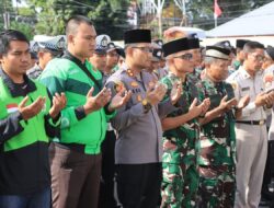 TNI-Polri dan Ojol di Loteng Gelar Doa Bersama Untuk Kedamaian Negeri Dan Sholat Gaib Untuk Alm. Afan. ‎