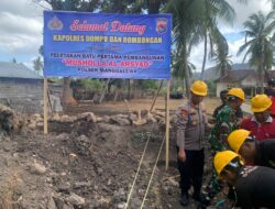 Kapolres Dompu Letakkan Batu Pertama Pembangunan Musholla Al-Arsyad di Polsek Manggelewa