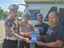 Sat Lantas Polres Bima Kota Gelar Himbauan Keselamatan Berlalu Lintas dan Pengecekan Kondisi Bus di Terminal Dara